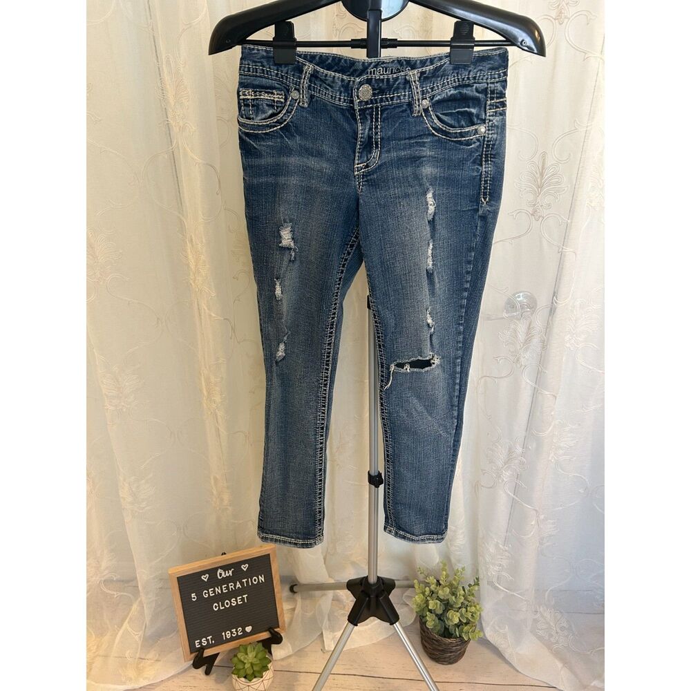 Distressed Women's Denim Jeans size 1/2